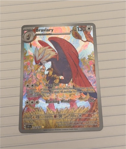 2024 Pokémon Surging Sparks #214 Braviary Illustration Rare — front