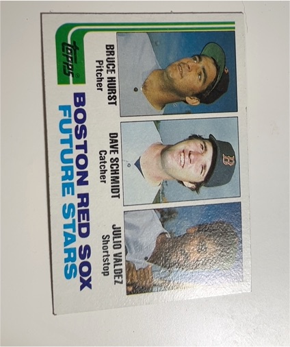 1982 Topps #381 Bruce Hurst, Dave Schmidt, Julio Valdez — front