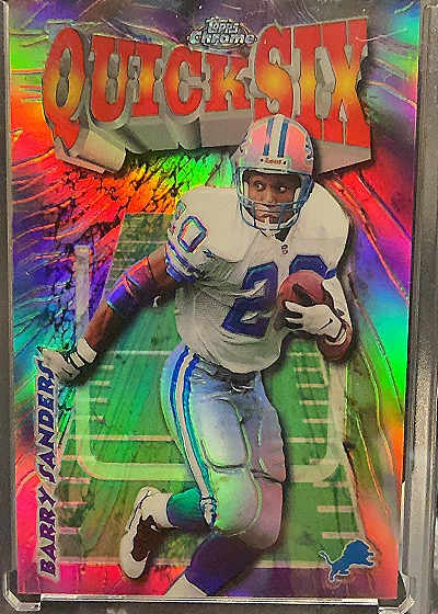 1998 Topps Chrome Quick Six #28 Barry Sanders — front