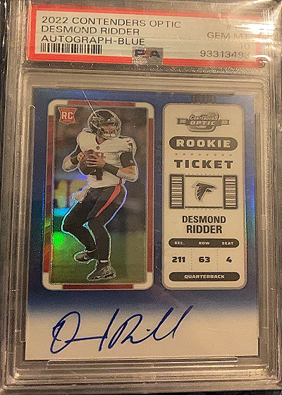2022 Panini Contenders Optic #114 Desmond Ridder Rookie Ticket — front