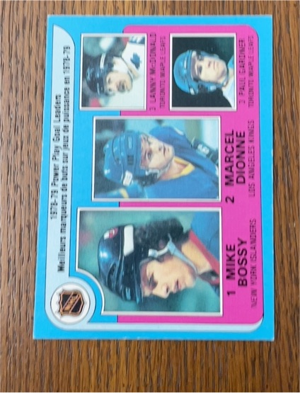 1979-80 O-Pee-Chee #1 Mike Bossy/Marcel Dionne/Lanny McDonald/Paul Gardner — front