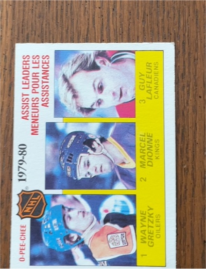 1980-81 O-Pee-Chee #162 Assists Leaders Wayne Gretzky Marcel Dionne Guy Lafleur — front