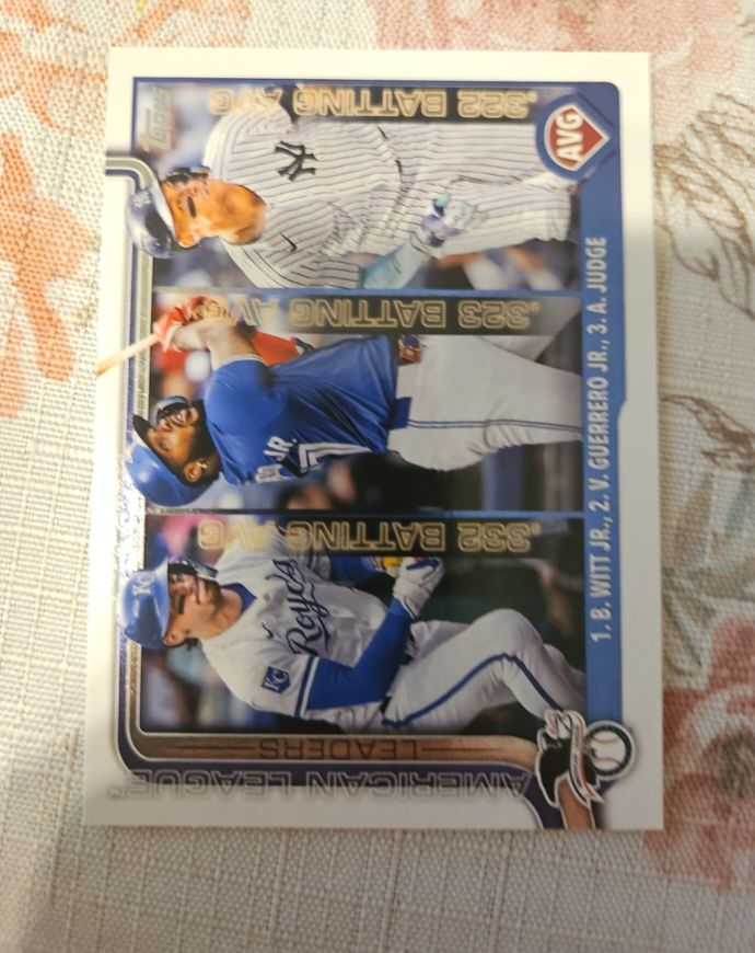 2025 Topps Series 1 #345 American League Leaders Batting Average — front