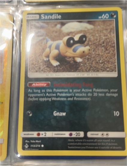 2019 Pokémon TCG Unbroken Bonds #113 Sandile — front
