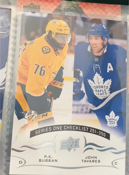 2018-19 Upper Deck #449 P.K. Subban / John Tavares — front