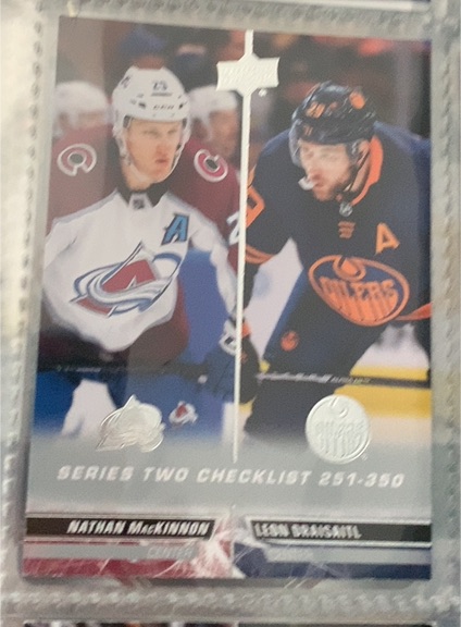 2022-23 Upper Deck Series 2 #449 Nathan MacKinnon / Leon Draisaitl Checklist — front