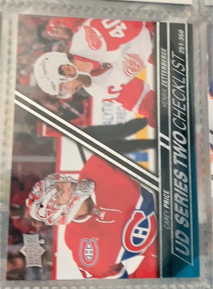 2015-16 Upper Deck Series Two Checklist #449 Carey Price / Henrik Zetterberg — front