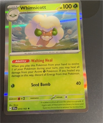 2024 Pokémon TCG Scarlet & Violet Temporal Forces #015 Whimsicott — front