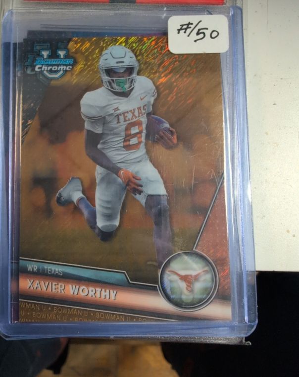 2023 Bowman University Chrome #155 Xavier Worthy — front