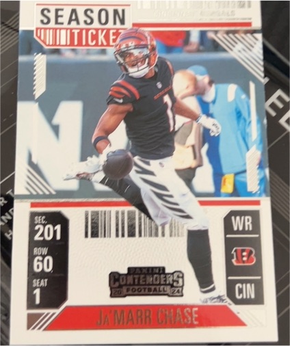 2024 Panini Contenders #21 Ja'Marr Chase Season Ticket — front