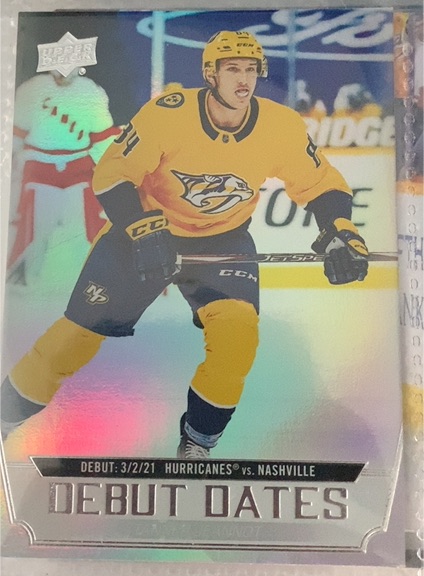 2022-23 Upper Deck Debut Dates #DD-24 Tanner Jeannot — front