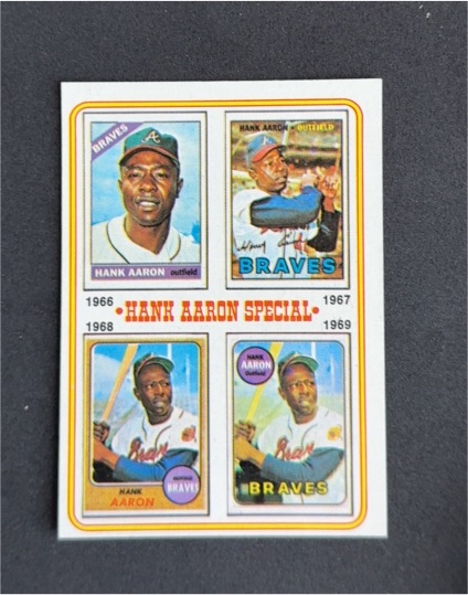 1974 Topps #5 Hank Aaron Special 1966-69 — front