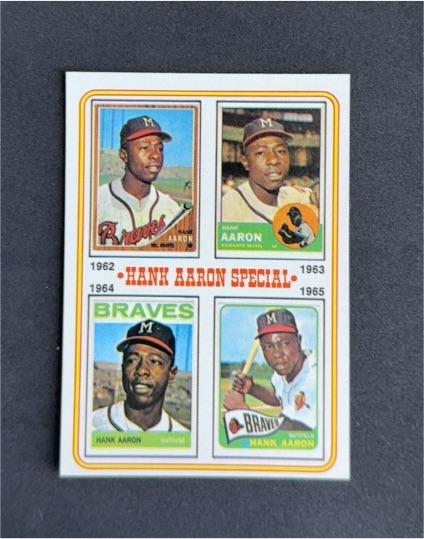 1974 Topps #4 Hank Aaron Special 1962-65 — front