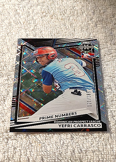 2022 Panini Elite Extra Edition Prime Numbers #181 Yefri Carrasco — front