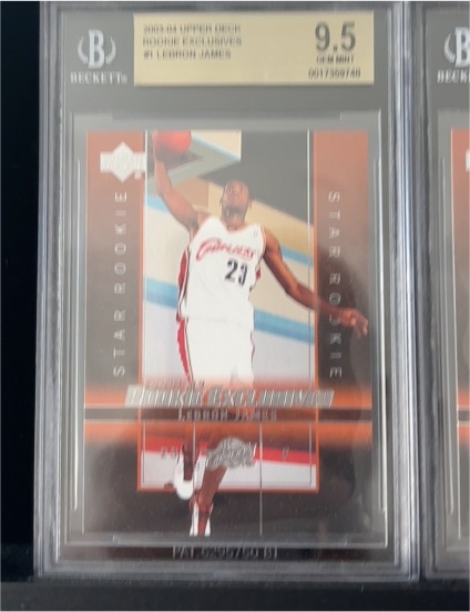 2003-04 Upper Deck Rookie Exclusives #1 LeBron James — front