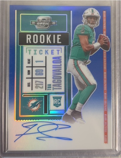 2020 Panini Contenders Optic #93 Tua Tagovailoa Rookie Ticket — front