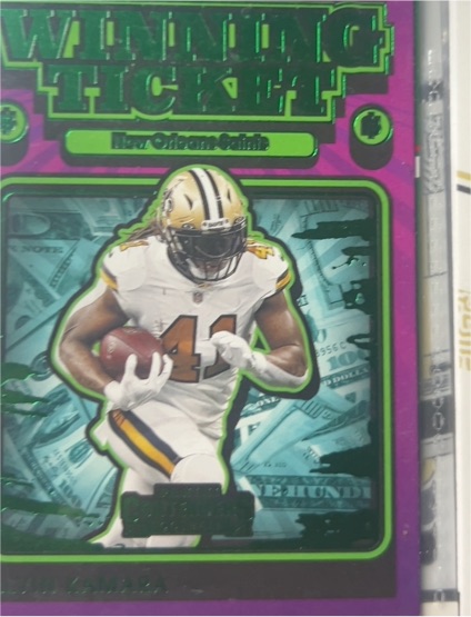 2021 Panini Contenders Winning Ticket #WT-AKA Alvin Kamara — front