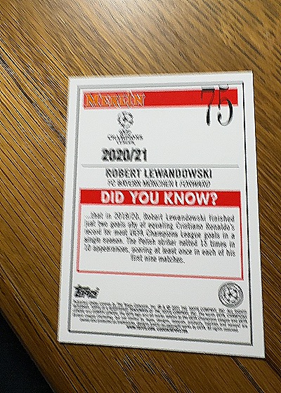 2020-21 Topps Merlin #75 Robert Lewandowski — back