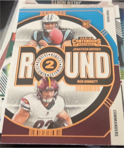 2024 Panini Contenders Football Round Numbers #25 Jonathon Brooks Ben Sinnott — front