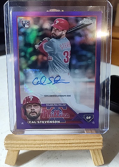 2023 Topps Chrome Update #AC-CST Cal Stevenson Autographs Purple — front