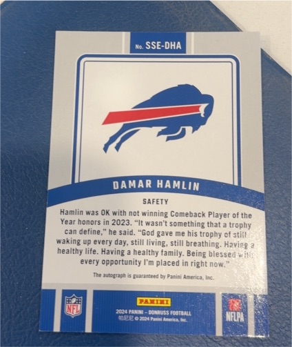 2024 Panini Donruss Signature Series #SSE-DHA Damar Hamlin — front