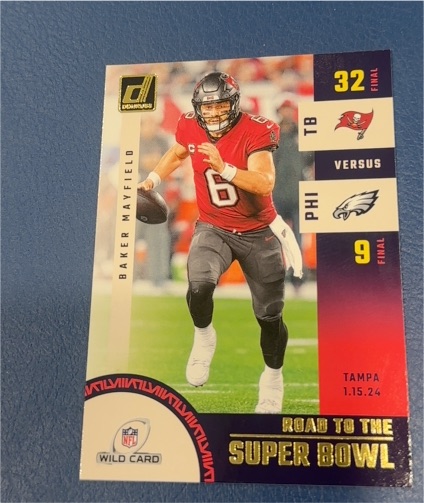 2024 Donruss #SBWC5 Baker Mayfield Road to the Super Bowl Wild Card — front
