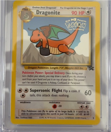 1999 Pokémon #5 Dragonite Black Star Promo — front