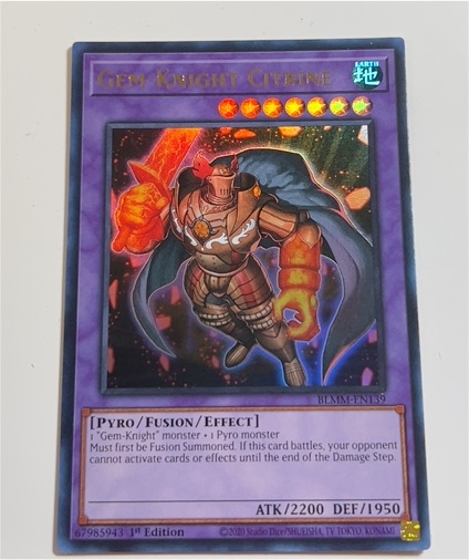 2020 Yu-Gi-Oh! Battles of Legend: Monster Mayhem #BLMM-EN139 Gem-Knight Citrine — front