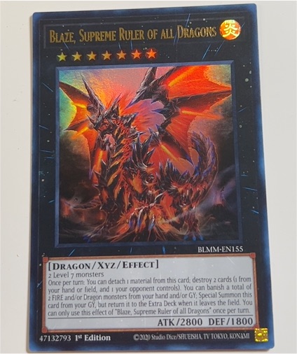 2020 Yu-Gi-Oh! Battles of Legend: Monster Mayhem #BLMM-EN155 Blaze, Supreme Ruler of all Dragons — front