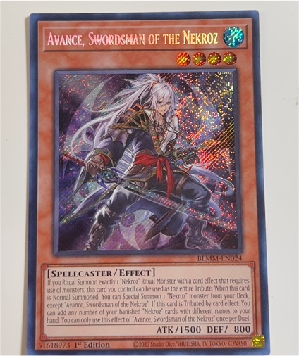 2020 Yugioh BLMM-EN024 Avance, Swordsman of the Nekroz — front