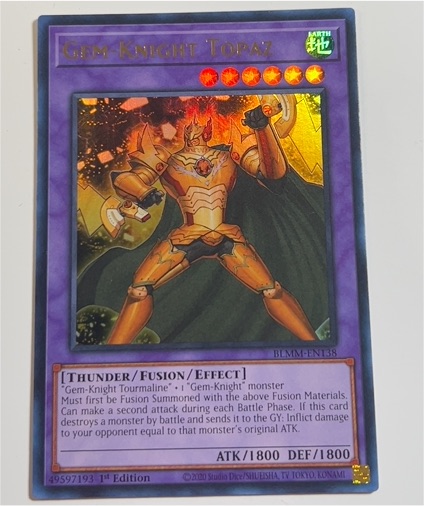 2020 Yu-Gi-Oh! Battles of Legend: Monster Mayhem #BLMM-EN138 Gem-Knight Topaz — front