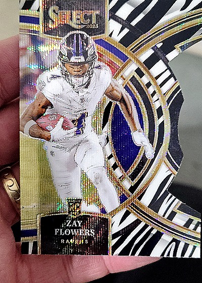 2023 Panini Select Premier Level Die-Cut Prizm #157 Zay Flowers — front