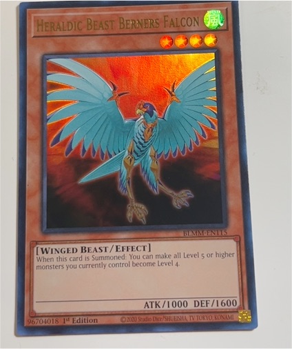 2020 Yu-Gi-Oh! Battles of Legend: Monster Mayhem #BLMM-EN115 Heraldic Beast Berners Falcon — front