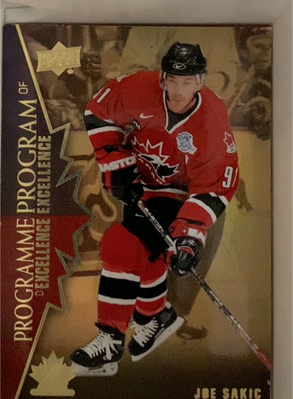 2021-22 Upper Deck Tim Hortons Team Canada Program of Excellence #POE-9 Joe Sakic — front