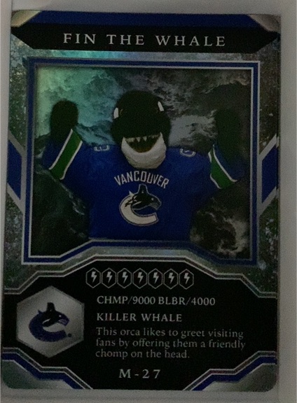 2021-22 Upper Deck MVP Mascots #M-27 Fin The Whale — front