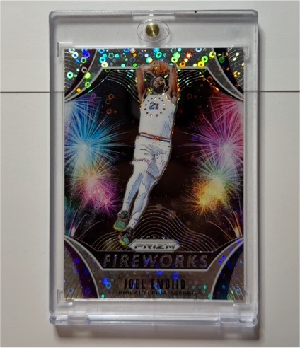 2019-20 Panini Prizm #15 Joel Embiid Fireworks — front