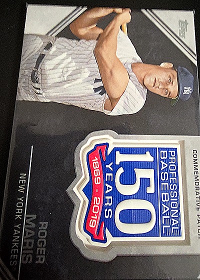 2019 Topps 150th Anniversary Commemorative Patch #AMP-RM Roger Maris — front