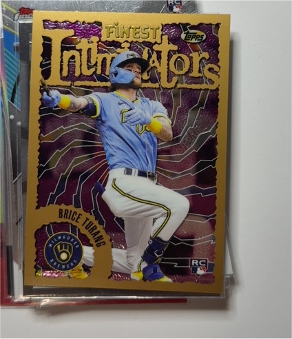 2023 Topps Finest Flashbacks Intimidators #5 Brice Turang Rookie Card — front