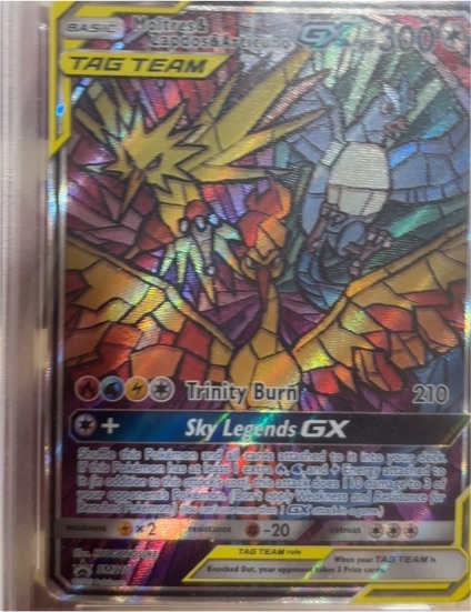 2019 Pokémon SM Hidden Fates #SM210 Moltres, Zapdos & Articuno GX — front
