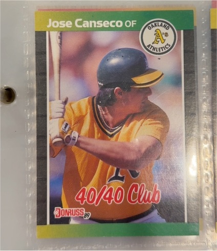 1989 Donruss #643 Jose Canseco 40/40 Club — front