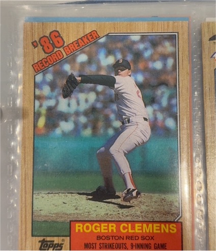 1986 Topps #1 '86 Record Breaker Roger Clemens — front