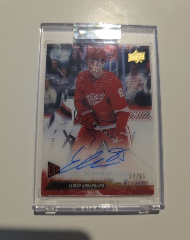 2022-23 Upper Deck Clear Cut #CC-ES Elmer Soderblom Rookie Auto — front
