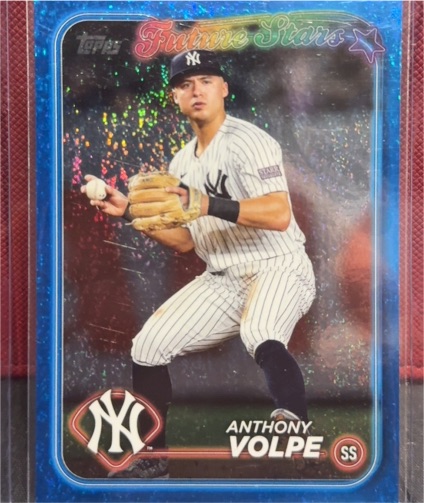 2024 Topps Series 1 #180 Anthony Volpe Future Stars Silver Crackle Foil Yankees — front