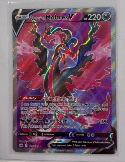 2021 Pokémon TCG Chilling Reign #176 Galarian Moltres V — front