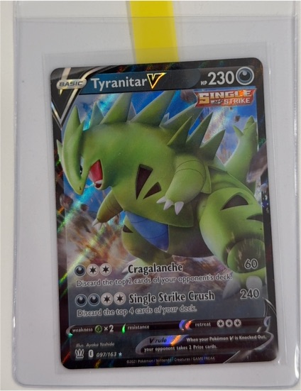 2021 Pokémon TCG Battle Styles #097/163 Tyranitar V — front