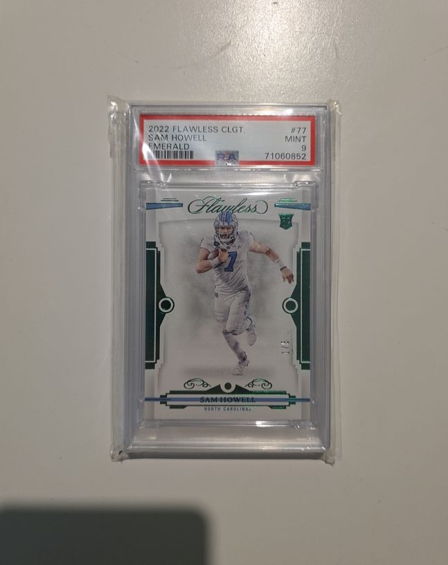 2022 Panini Flawless Collegiate #77 Sam Howell Emerald — front