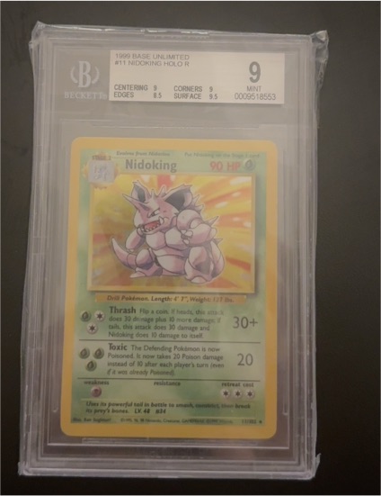 1999 Base Set Unlimited #11 Nidoking Holo — front