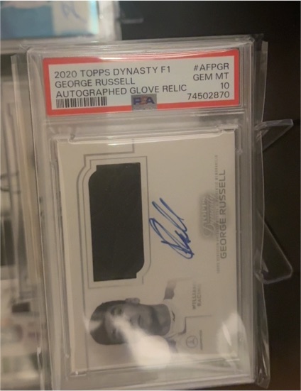2020 Topps Dynasty F1 George Russell Autographed Glove Relic — front