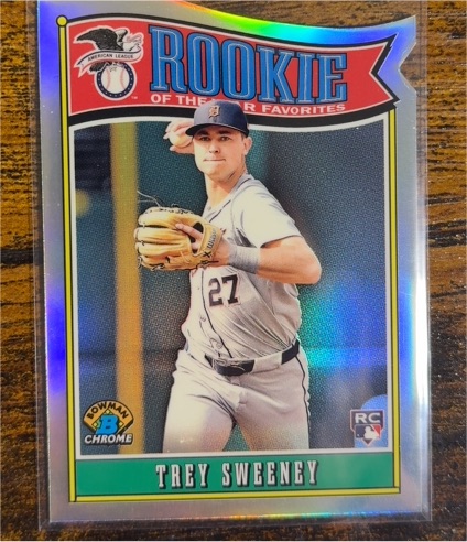 2025 Bowman Chrome #ROY-12 Trey Sweeney Rookie of the Year Favorites — front