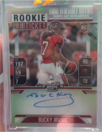 2024 Panini Contenders Optic #122 Bucky Irving Rookie Ticket — front